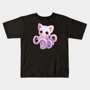 Pink cute Cthulhu cat Kids T-Shirt